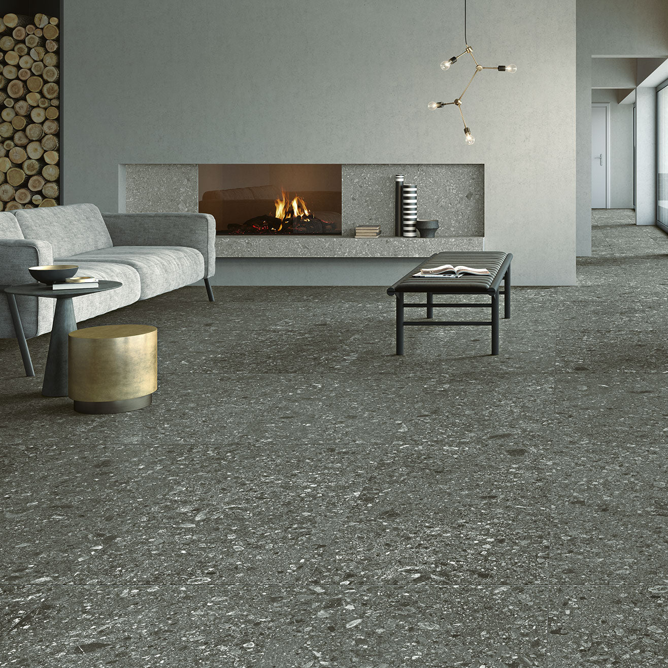 Unicom Starker Pietra di Gré Antracite Rett Wall & Floor Tiles