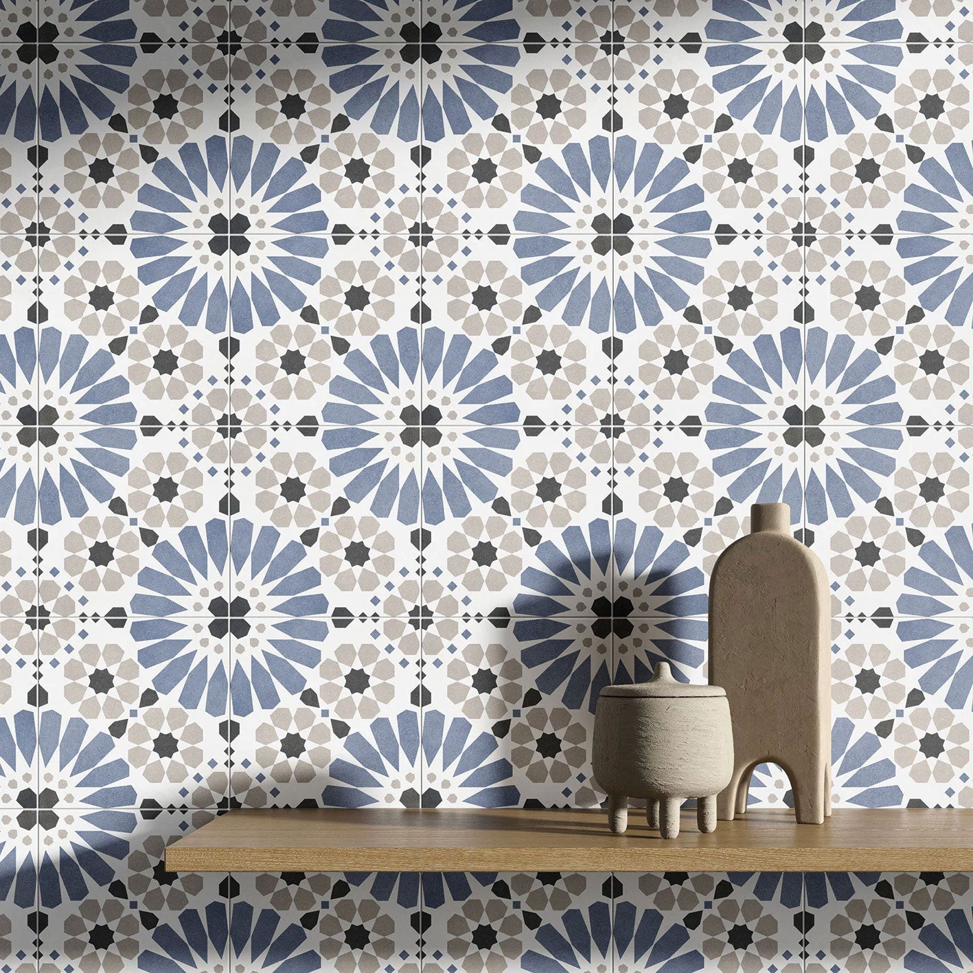 Unicom Starker Rêverie Geometric Zaffiro Rett Wall & Floor Tiles