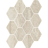 Unicom Starker Tibur Stone Avena Hexagon Mosaic 25 x 34cm
