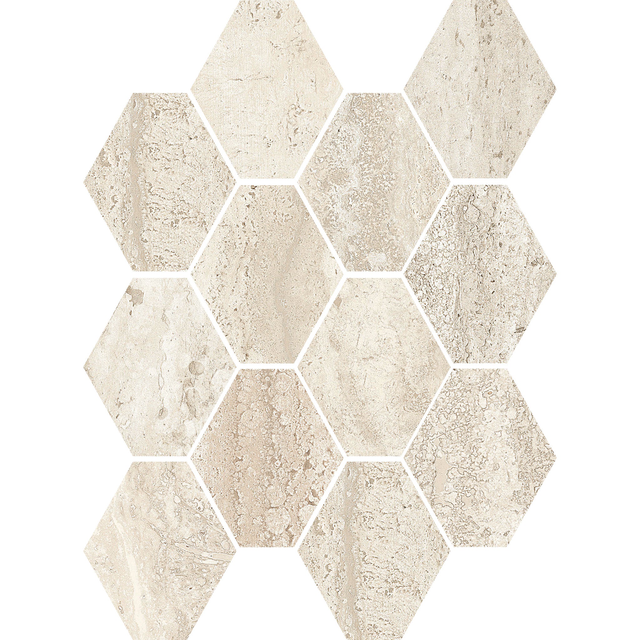 Unicom Starker Tibur Stone Classico Hexagon Mosaic 25 x 34cm