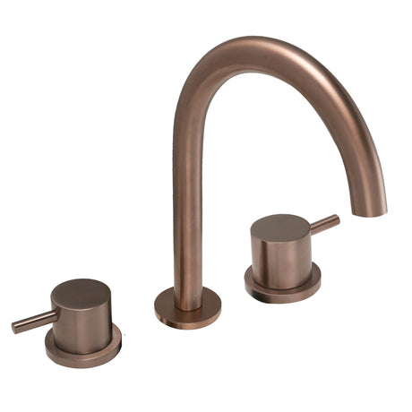JTP VOS Brushed Bronze 3 Hole Deck Mounted Basin Mixer Tap