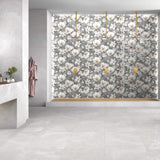Valen Grey Decor Tile (with Valen Bianco) in bathroom