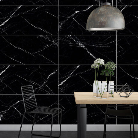 Velin Black tiles on the wall