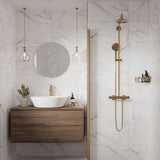 Virella Blanco & Virella Blanco Decor tiles on a bathroom wall