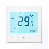 Warmsole Wi-Fi Programmable Thermostat SQ - Touch Screen with Chrome Rim - White
