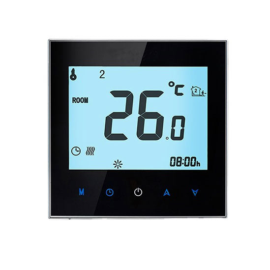 Warmsole Wi-Fi Programmable Thermostat SQ - Touch Screen with Chrome Rim - Black