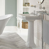 Abbey 2TH Basin & Full Pedestal 600 x 500mm