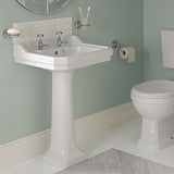 Abbey 2TH Basin & Full Pedestal 600 x 500mm