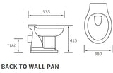 Tabo Primrose Back To Wall WC & Standard Soft Close Seat