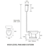 Tabo Primrose Brushed Brass High Level WC 