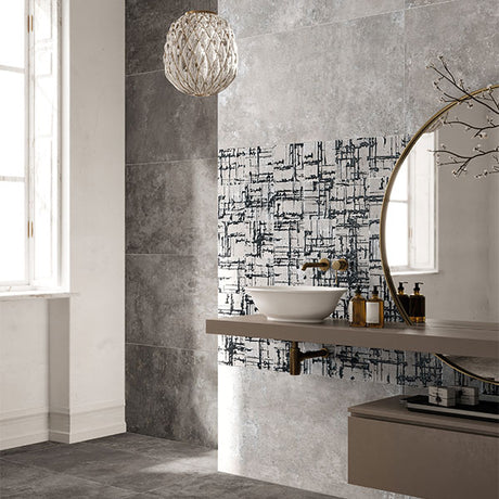 ABK Poetry Decor Lines Metal Cement Rett Tiles 120 x 280cm