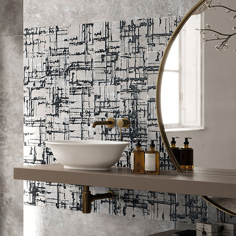 ABK Poetry Decor Lines Metal Cement Rett Tiles 120 x 280cm