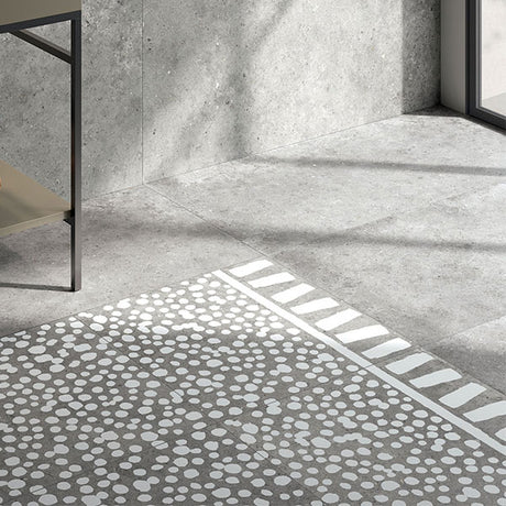 ABK Poetry Stone Fringe Grey Rett Tiles 60 x 60cm