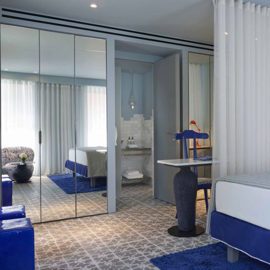 ABK Poetry Stone Stamp Beige tiles in Fresh Hotel, Athens