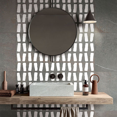 ABK Poetry Stone Traces Mud Rett Tiles 60 x 120cm