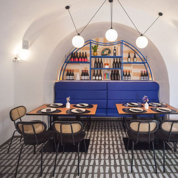 ABK Poetry Stone Traces Mud tiles at Mi Casa Restaurant in Monopoli