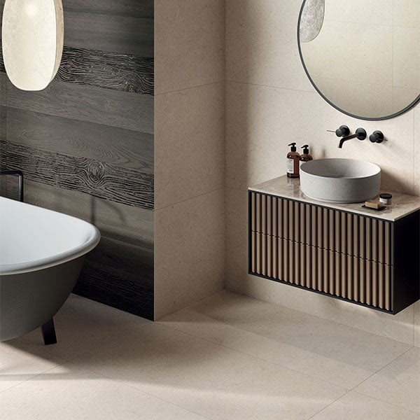 ABK Poetry Stone Trani Ivory Rett Tiles 60 x 120cm