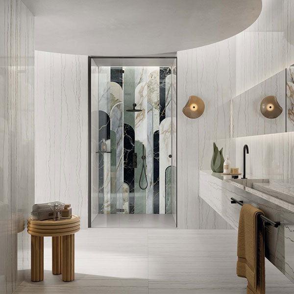 ABK Sensi Nuance White Macaubas Rett Tiles 60 x 120cm