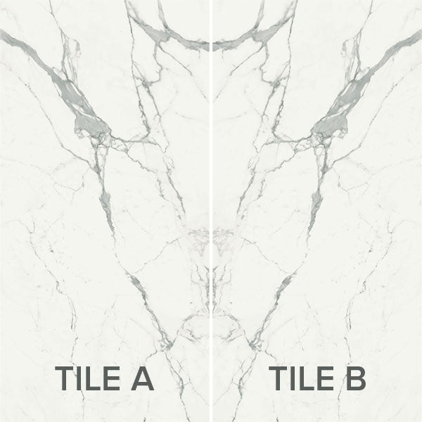 ABK Sensi Signoria Statuario Light Rett Bookmatch tile set