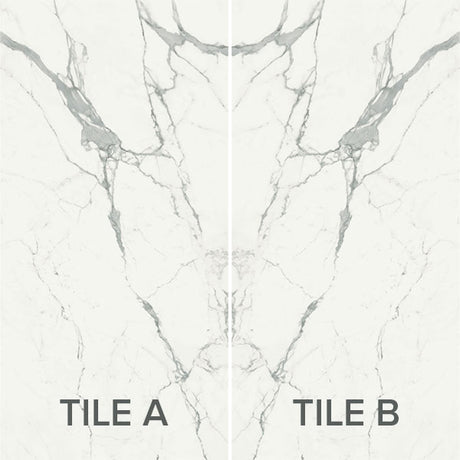 ABK Sensi Signoria Statuario Light Rett Bookmatch tile set