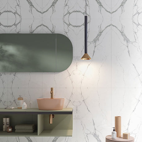 ABK Sensi Signoria Statuario Light Rett Bookmatch Tiles