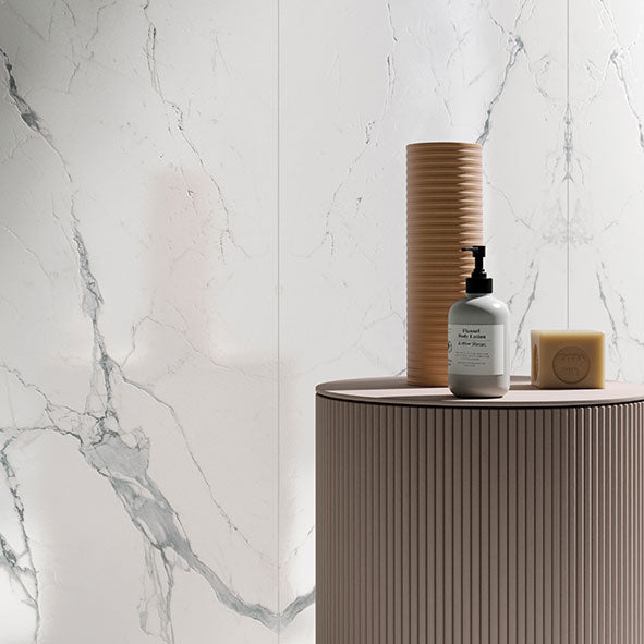 ABK Sensi Signoria Statuario Light Rett Bookmatch Tiles