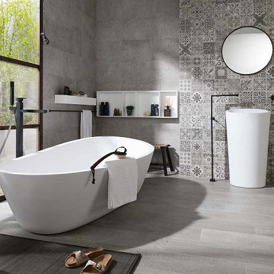 Porcelanosa Almond KRION Bathtub White