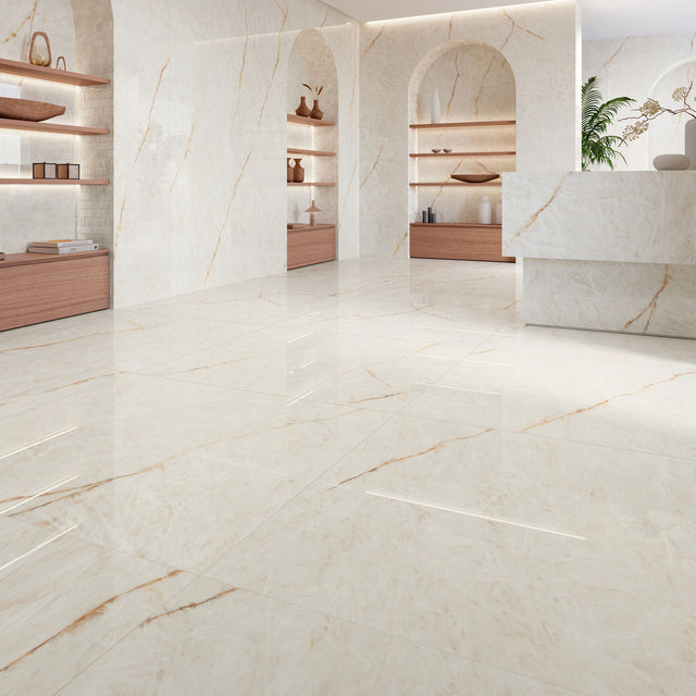 Grespania Lumix floor with Coverlam walls