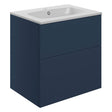 Tabo Milan Matt Deep Blue Wall Hung 2 Drawer Unit & Basin 610mm