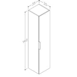 Tabo Milan Matt Deep Blue Wall Hung 1 Door Tall Unit 350mm