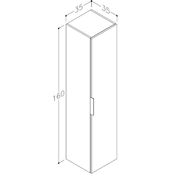Tabo Milan Matt Olive Green Wall Hung 1 Door Tall Unit 350mm