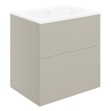 Tabo Milan Matt Latte Wall Hung 2 Drawer Unit & Basin 610mm