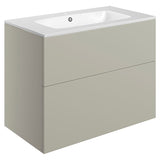 Tabo Milan Matt Latte Wall Hung 2 Drawer Unit & Basin 815mm