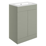 Tabo Milan Matt Olive Green Floor Standing 2 Door Unit & Basin 610mm
