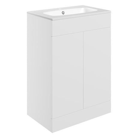 Tabo Milan Matt White Floor Standing 2 Door Unit & Basin 615mm