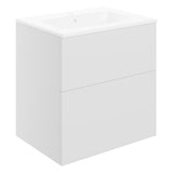 Tabo Milan Matt White Wall Hung 2 Drawer Unit & Basin 610mm