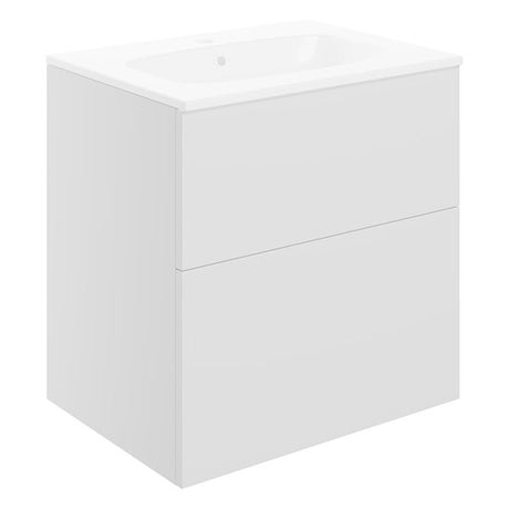 Tabo Milan Matt White Wall Hung 2 Drawer Unit & Basin 610mm