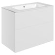 Tabo Milan Matt White Wall Hung 2 Drawer Unit & Basin 815mm