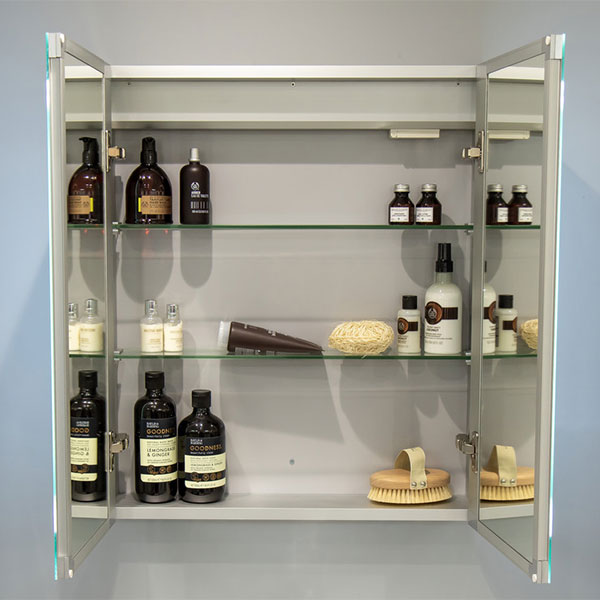 Tabo Gemini 2 Door Front-Lit Mirror Cabinet 700 x 600mm