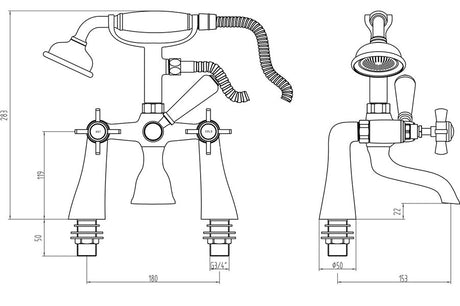 Tabo Ophelia Chrome Bath Shower Mixer Tap