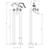 Tabo Ophelia Chrome Floor Standing Bath Shower Mixer Tap