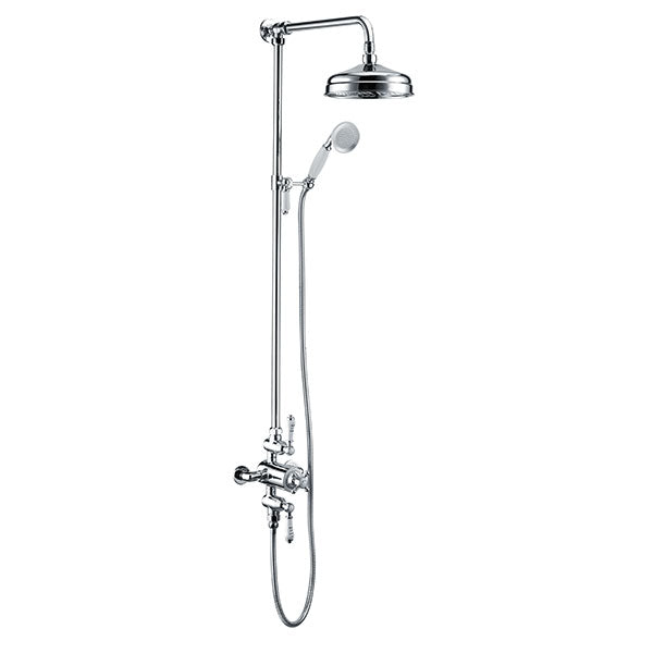 Tabo Sabbia Traditional Exposed Two Outlet Shower Valve with Riser & Overhead Kit