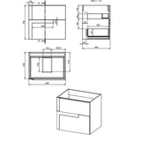 Tabo Roma Matt Black Wall Hung 2 Drawer Unit & Basin