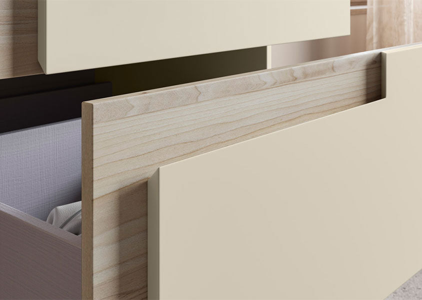 Tabo Roma Matt Cotton Wall Hung 2 Drawer Unit 