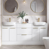 Tabo Moon Brushed Brass Round Mirrors