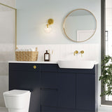 Tabo Moon Brushed Brass Round Mirror