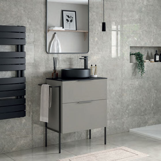 Tabo Moon Matt Black Rectangle Mirror 600 x 800mm