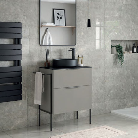 Tabo Moon Matt Black Rectangle Mirror 600 x 800mm