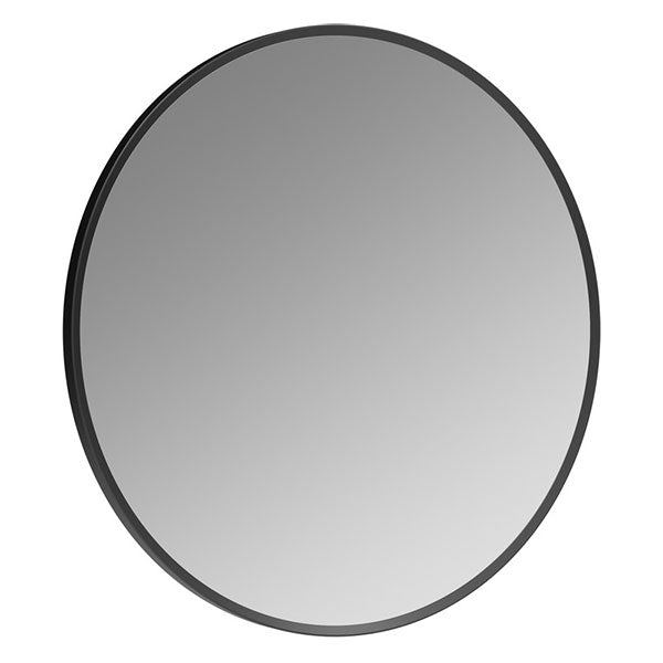 Tabo Moon Matt Black Round Mirror 600 x 600mm
