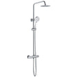 Tabo Marina Chrome Round Thermostatic Bar Mixer Shower with Riser & Overhead Kit